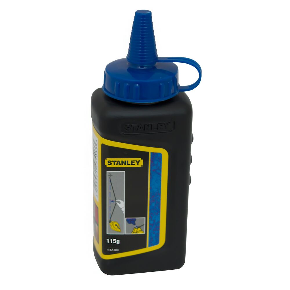 Stanley 155 cm Nylon Chalk Line Reel Kit & 45G Blue Chalk, Includes 30M Chalk Line, And Line Level