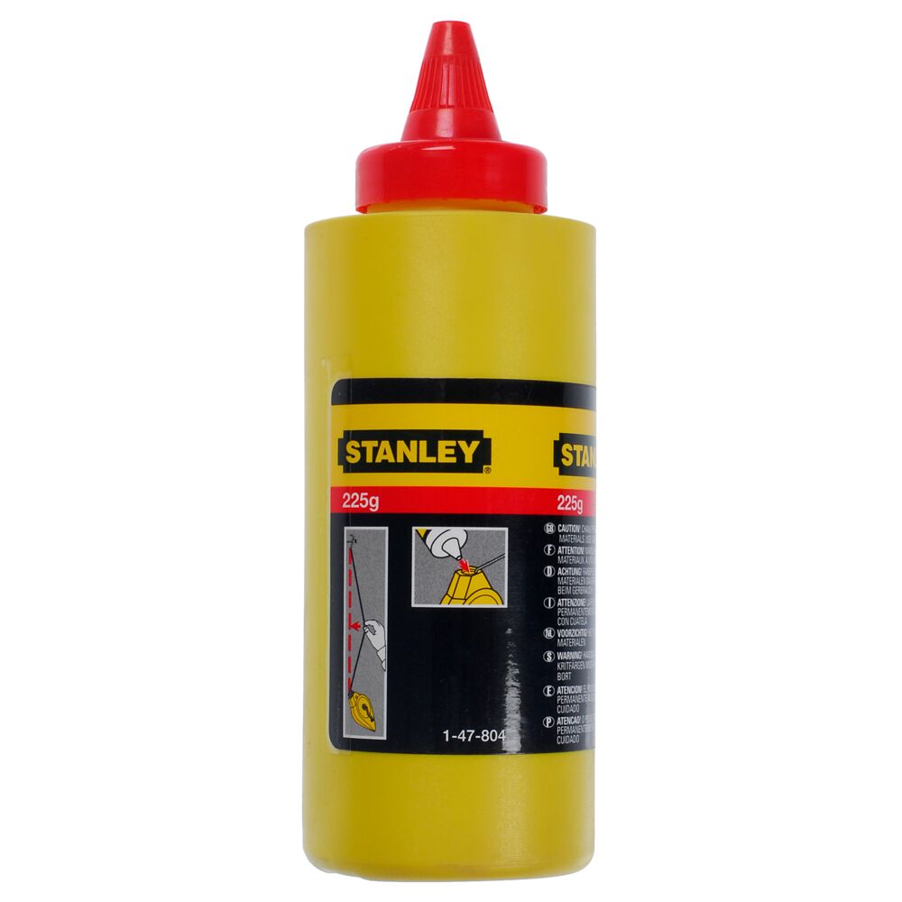 Stanley 60 mm Nylon Chalk Line Reel Kit & 45G Blue Chalk, And Line Level, Includes 30M Chalk Line