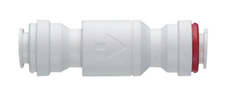 John Guest Acetal Copolymer Push-in Push-in Check Valve 1/4 in, 10 bar