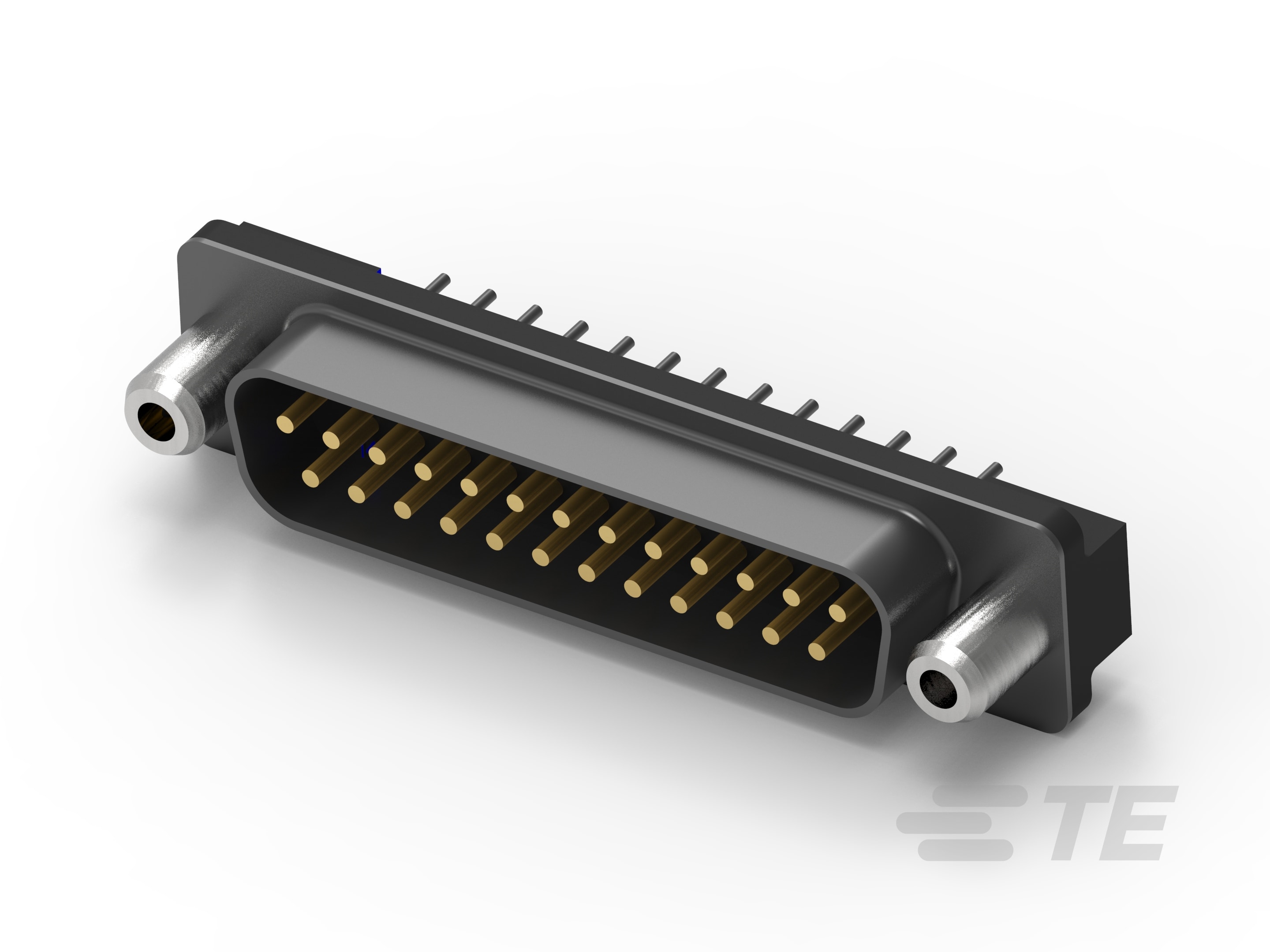 TE Connectivity 1-5745968-3 25 Way Vertical 2.77 mm Pitch Board D-Sub Connector, with Screw Lock
