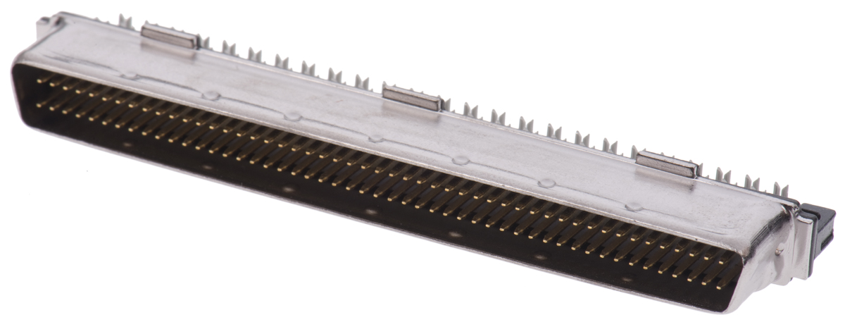TE Connectivity, AMPLIMITE .050 III 100 Way Male Straight Cable SCSI Connector 1.27 mm Pitch, Quick Latch, Crimp