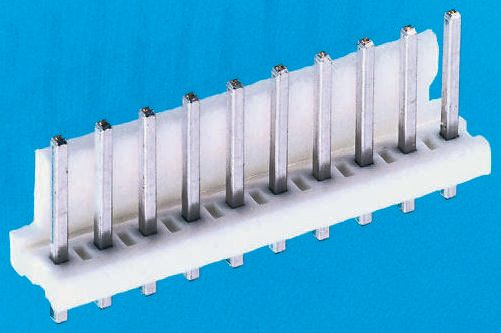 TE Connectivity MTA-156 Series Straight Through Hole Pin Header, 10 Contact(s), 3.96 mm Pitch, 1 Row, Unshrouded