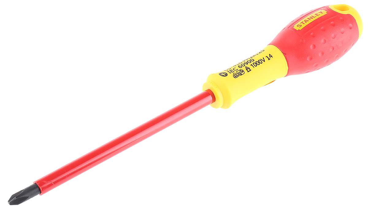 Stanley Insulated, PH2 Tip, 125 mm Blade VDE/1000V Approved, 2 mm Overall