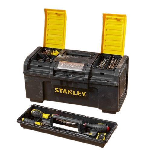 1-79-217 Stanley 2 Drawer Plastic Tool Box 486 mm 486 mm 266mm
