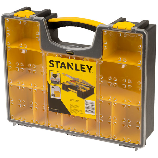 Stanley 8 Cell Yellow Polypropylene Adjustable Compartments Compartment Box, 333 mm x 423mm x 101 mm