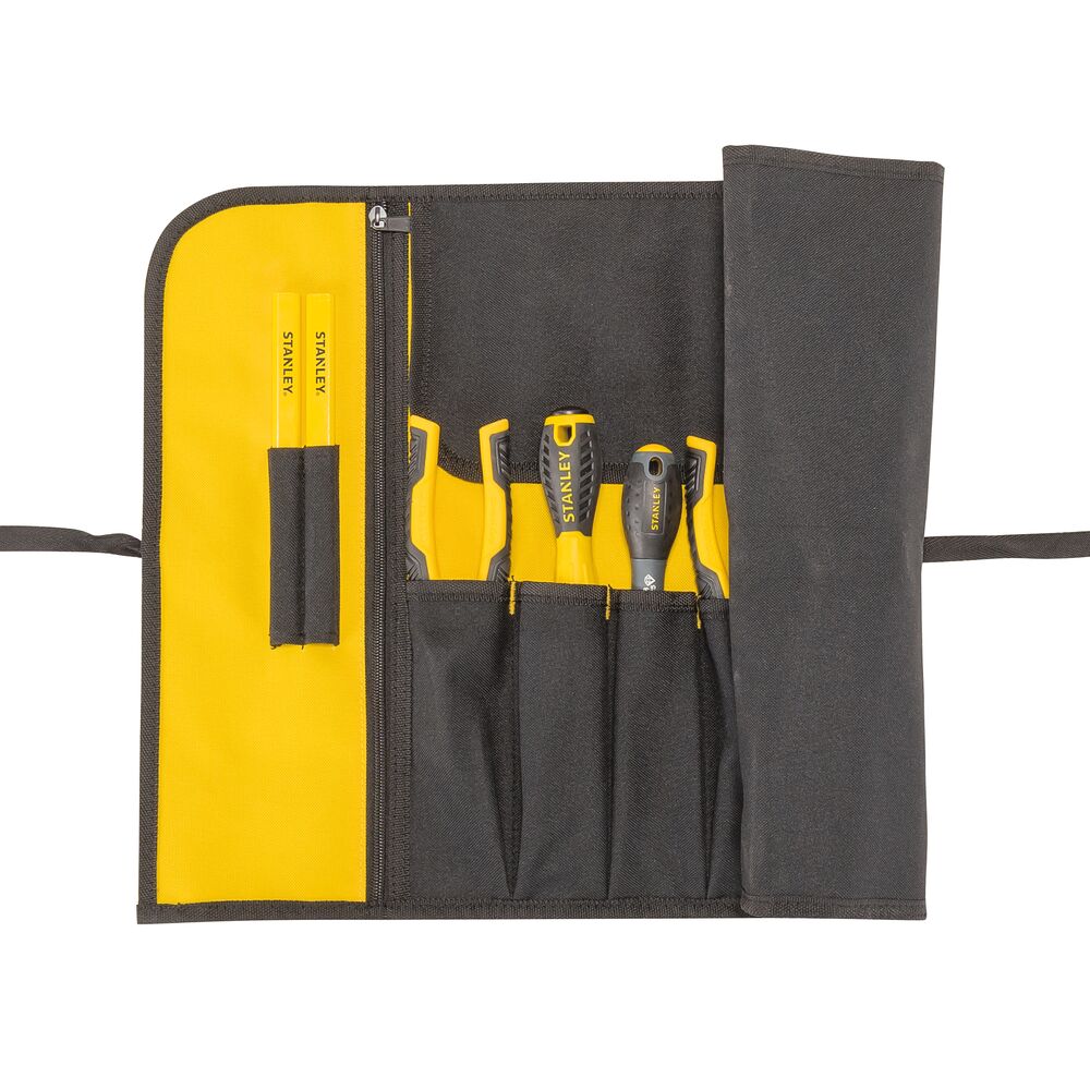 Stanley Black, Yellow Fabric Yellow Fabric Tool Roll, 64.5 cm x 1cm