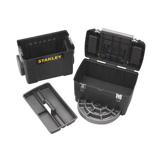1-93-968 Stanley 3 Drawer Plastic Tool Box Wheeled 480 mm 480 mm 290mm