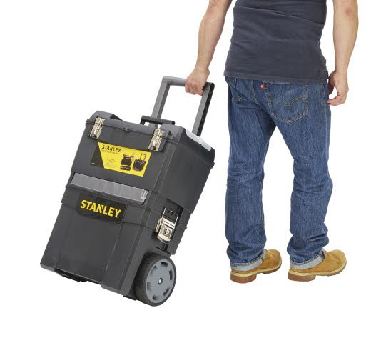 1-93-968 Stanley 3 Drawer Plastic Tool Box Wheeled 480 mm 480 mm 290mm
