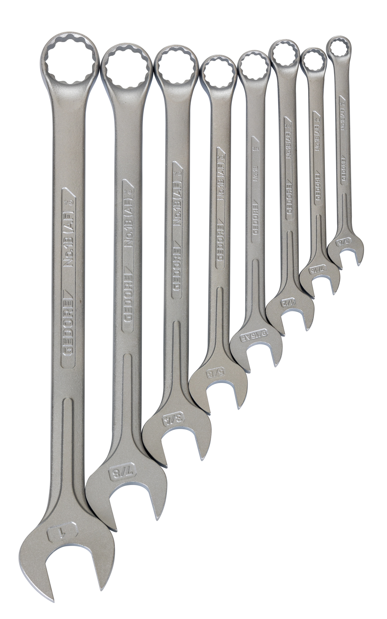 1-b-08-a Gedore 8-Piece Spanner Set, 7/16 to 1 in, Vanadium Steel