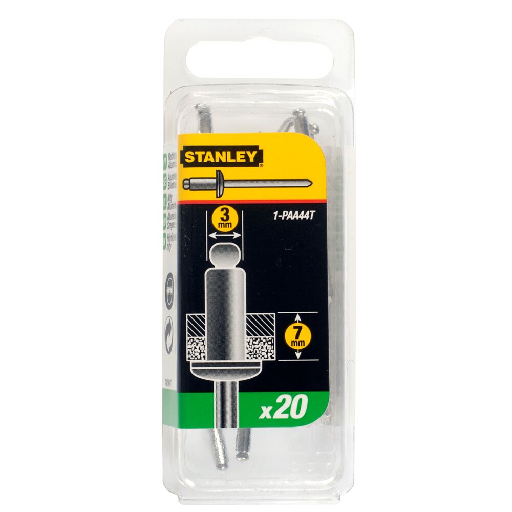 Stanley Aluminium Rivet, 1/4 in thread 3 mm
