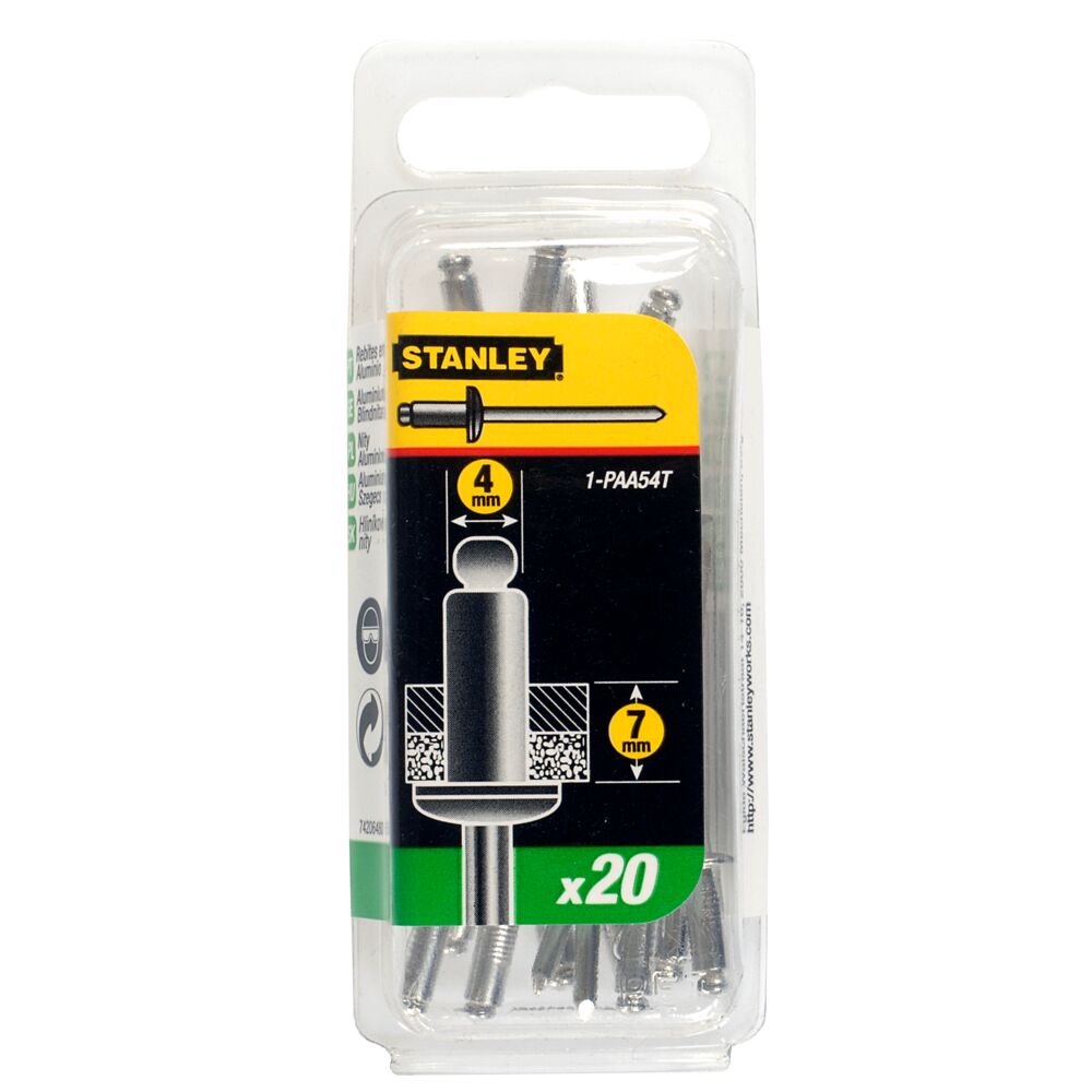 Stanley Aluminium Rivet, 1/4 in thread 4 mm