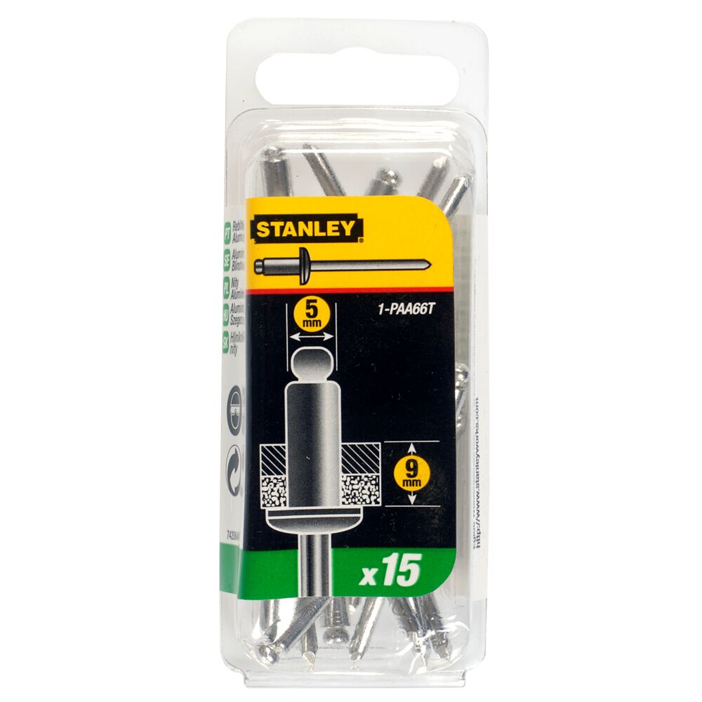 Stanley Aluminium Rivet, 1/4 in thread 5 mm