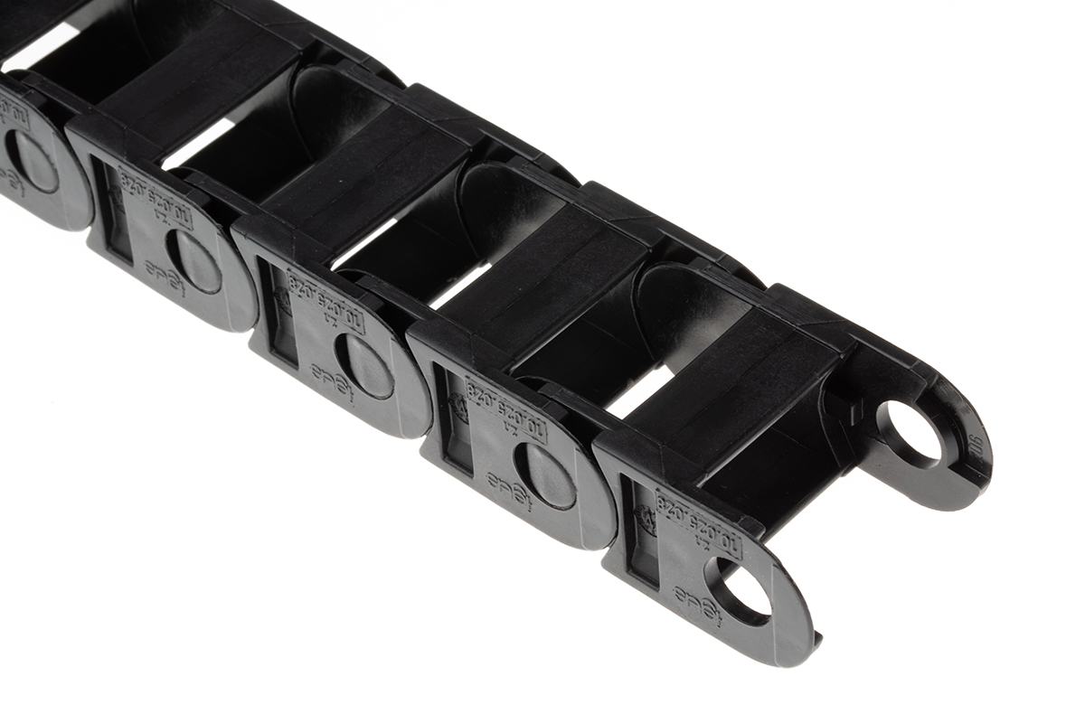 100250280 Igus e-chain Black, W36mm x D23 mm, L1 m, 28 mm Min. Bend Radius, Igumid G