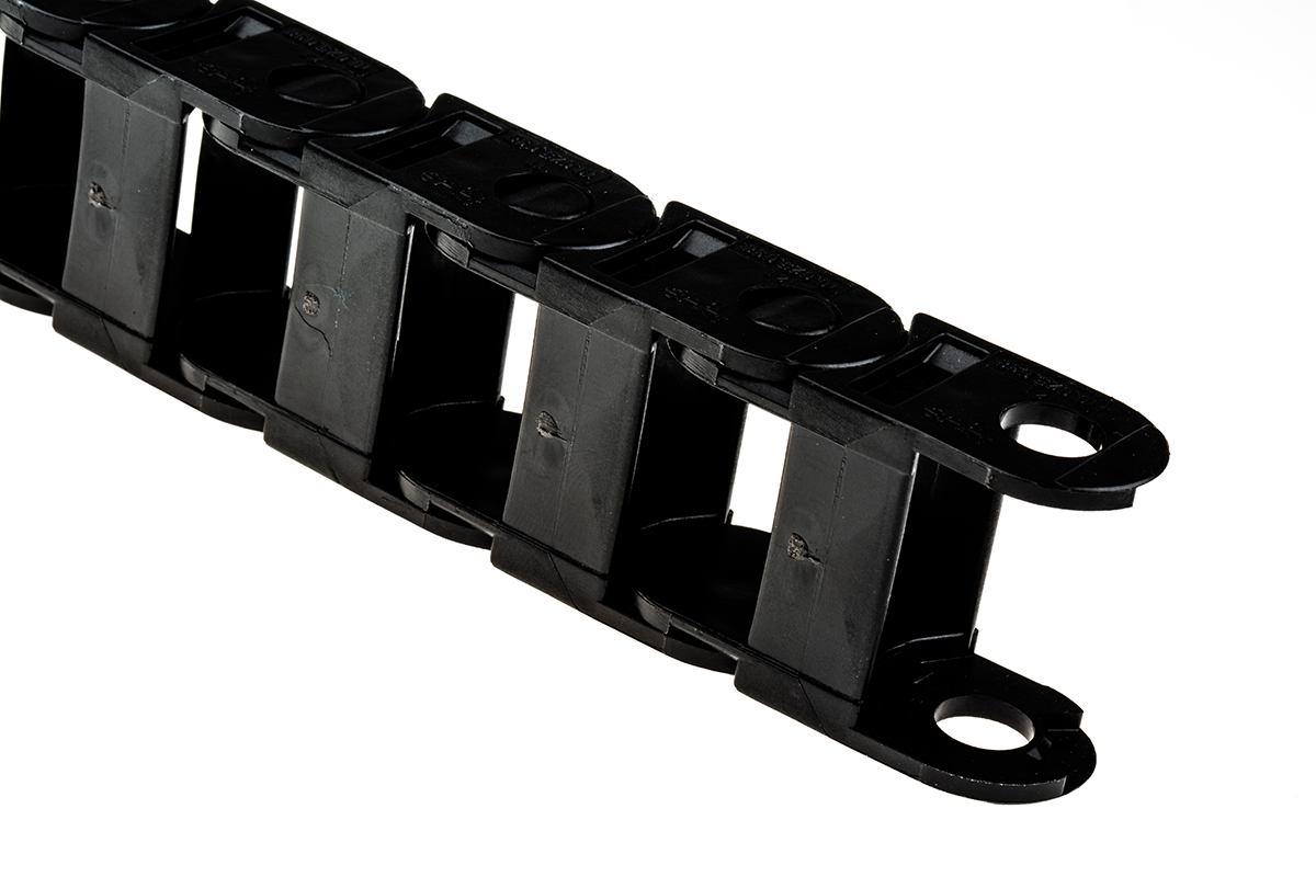 100250380 Igus e-chain Black, W36mm x D23 mm, L1 m, 38 mm Min. Bend Radius, Igumid G