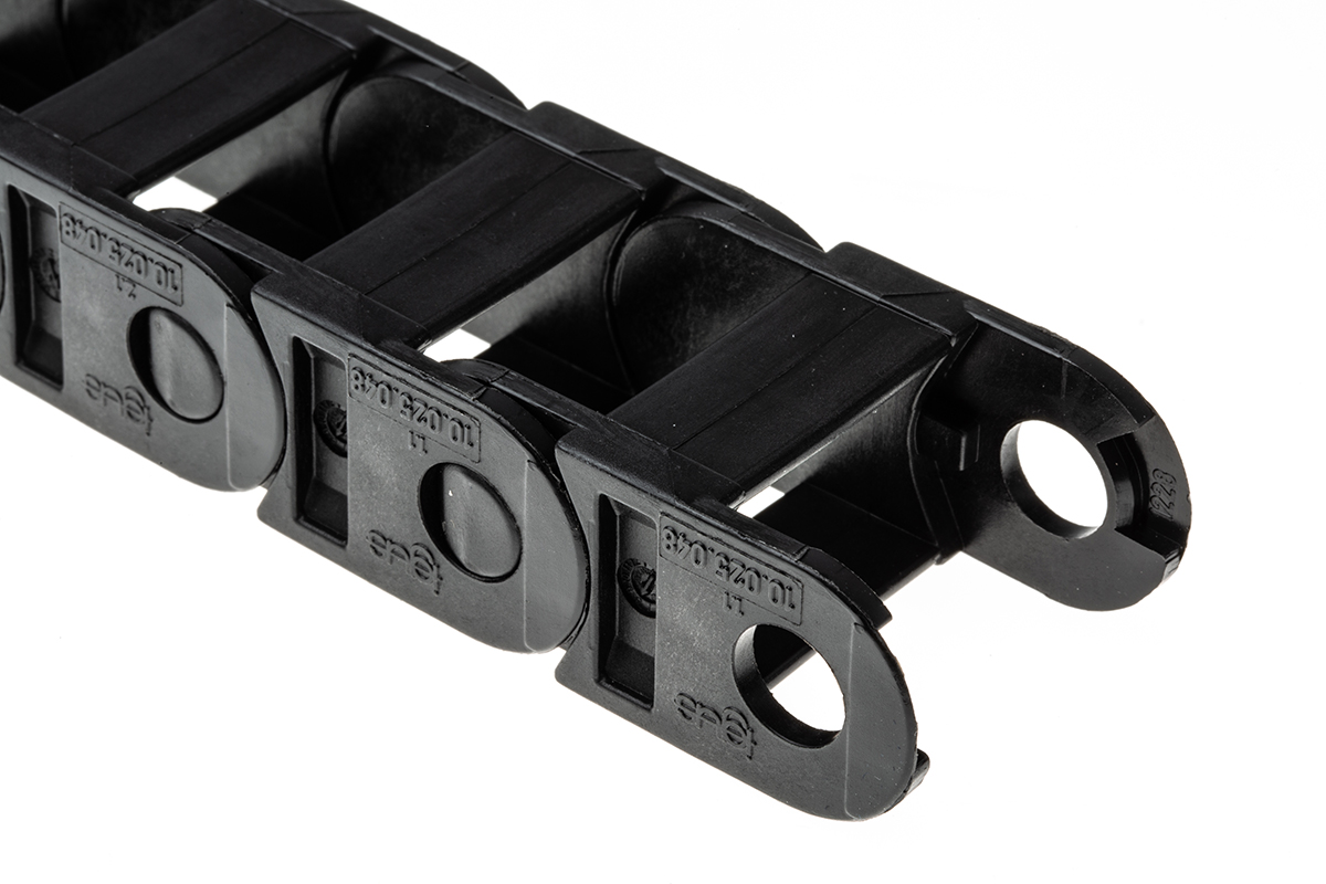 100250480 Igus e-chain Black, W36mm x D23 mm, L1 m, 48 mm Min. Bend Radius, Igumid G