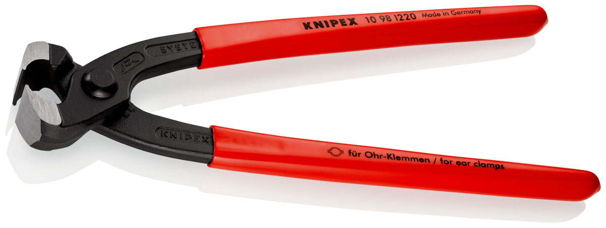 10-98-i220 Knipex 10 98 1-Piece Ear Clamp Pliers, 220 mm Overall