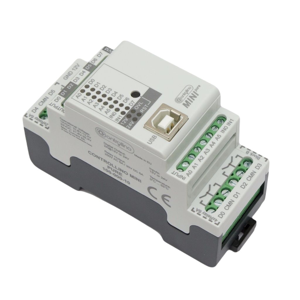 Controllino Controllino MINI Pure Series Controller, Relay Output, 8-Input, Analogue Input