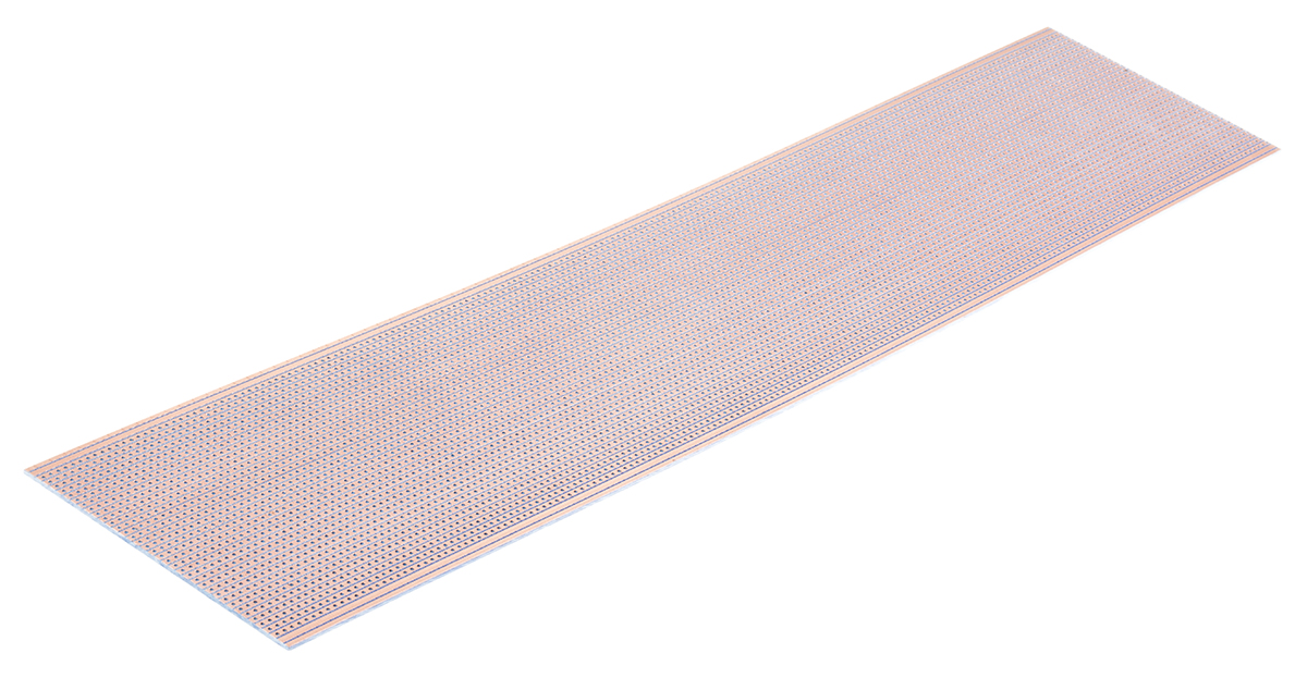 RS PRO 1 Stripboard Epoxy Glass Fabric Laminate 454.66 mm FR4 95.1mm