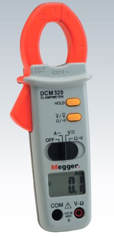 Megger DCM320 Clamp Meter 400 A 600 V dc 600 V ac CAT III Non-Contact Voltage Detector UKAS