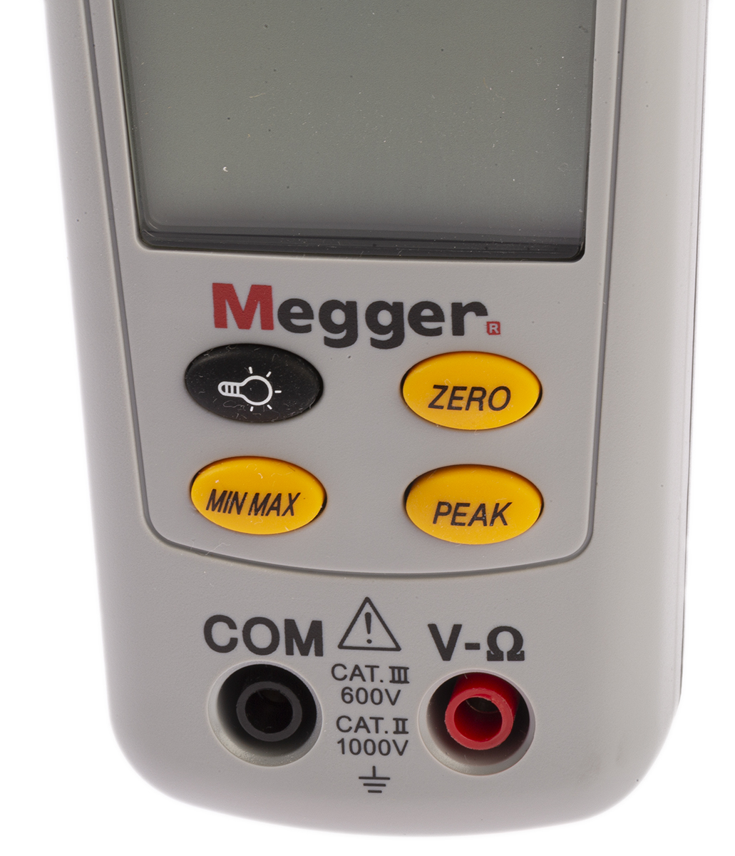 1000-305 Megger DCM340 Clamp Meter, 600 A 600 A 600 V dc 600 V ac CAT III Non-Contact Voltage Detector RSCAL