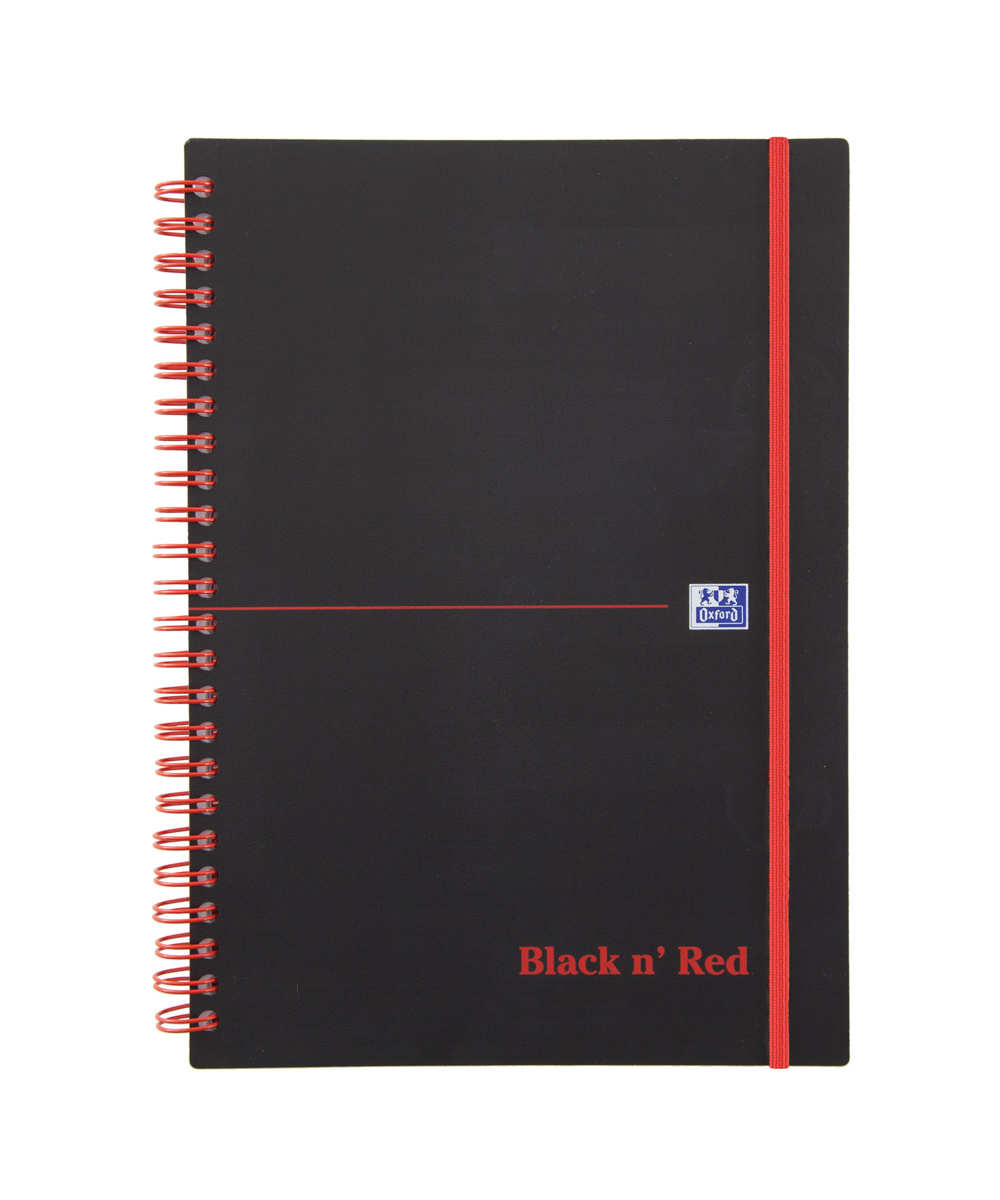 Black n Red A5 Wirebound Hard Cover Notepad, 140 Ruled Sheets