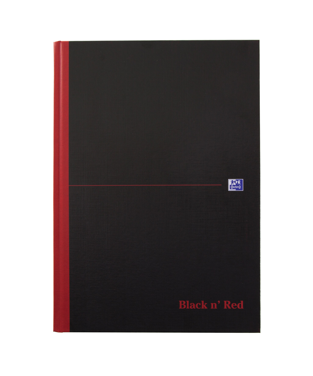 Black n Red A4 Casebound Hard Cover Notepad, 192 Ruled Sheets