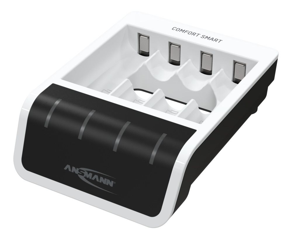 Ansmann Comfort Smart Battery Charger For 1.2V, NiMH 800 mA, AA, AAA with Micro USB plug, 4 NiMH
