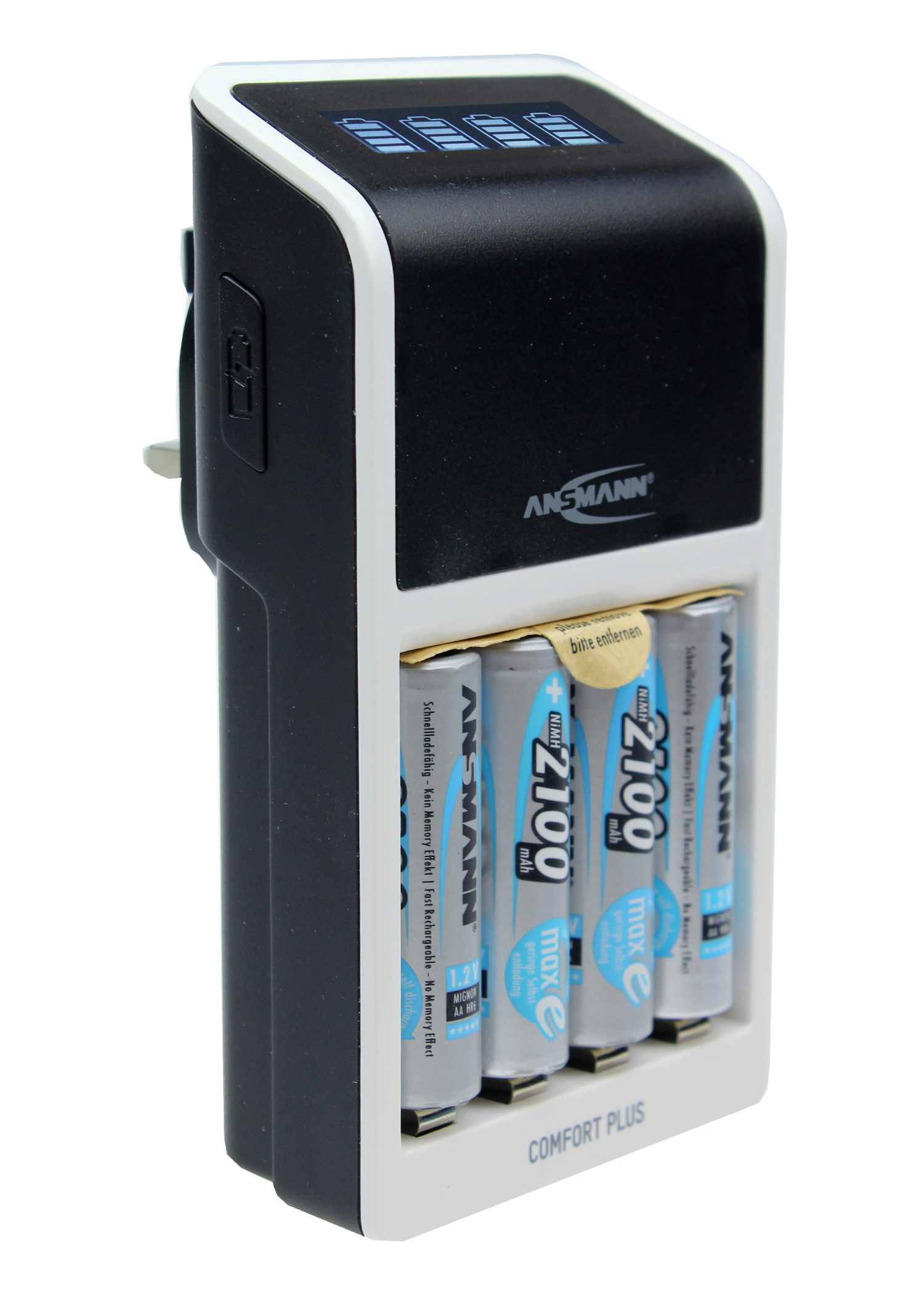 Ansmann 1001-0094-44-01520 Battery Charger For 1.2V, 8.4 V, 9 V, NiMH 650 mA, AA, AAA, 9 V with UK plug, 4