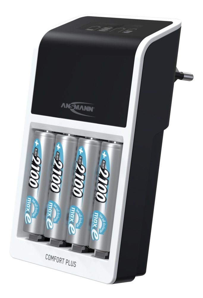 Ansmann 1001-0094-520 Battery Charger For 1.2V, 8.4 V, 9 V, NiMH 650 mA, AAA, AA, 9 V with EU plug, 4 Comfort Plus