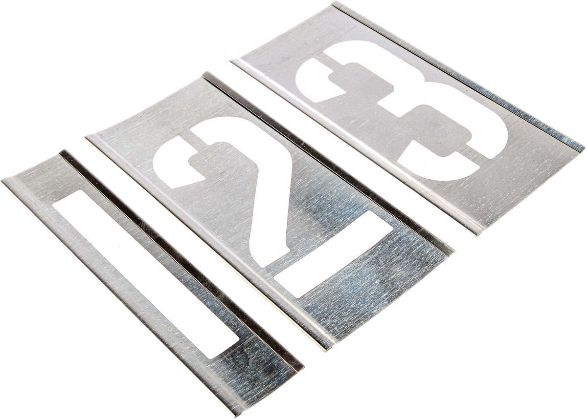 AT Brown 13 Piece Zinc Stencil Numbers Only, 102 mm Character Height