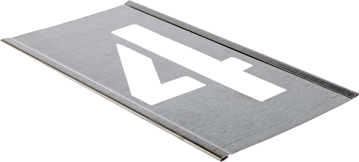 100131 AT Brown 13 Piece Zinc Stencil Numbers Only, 102 mm Character Height