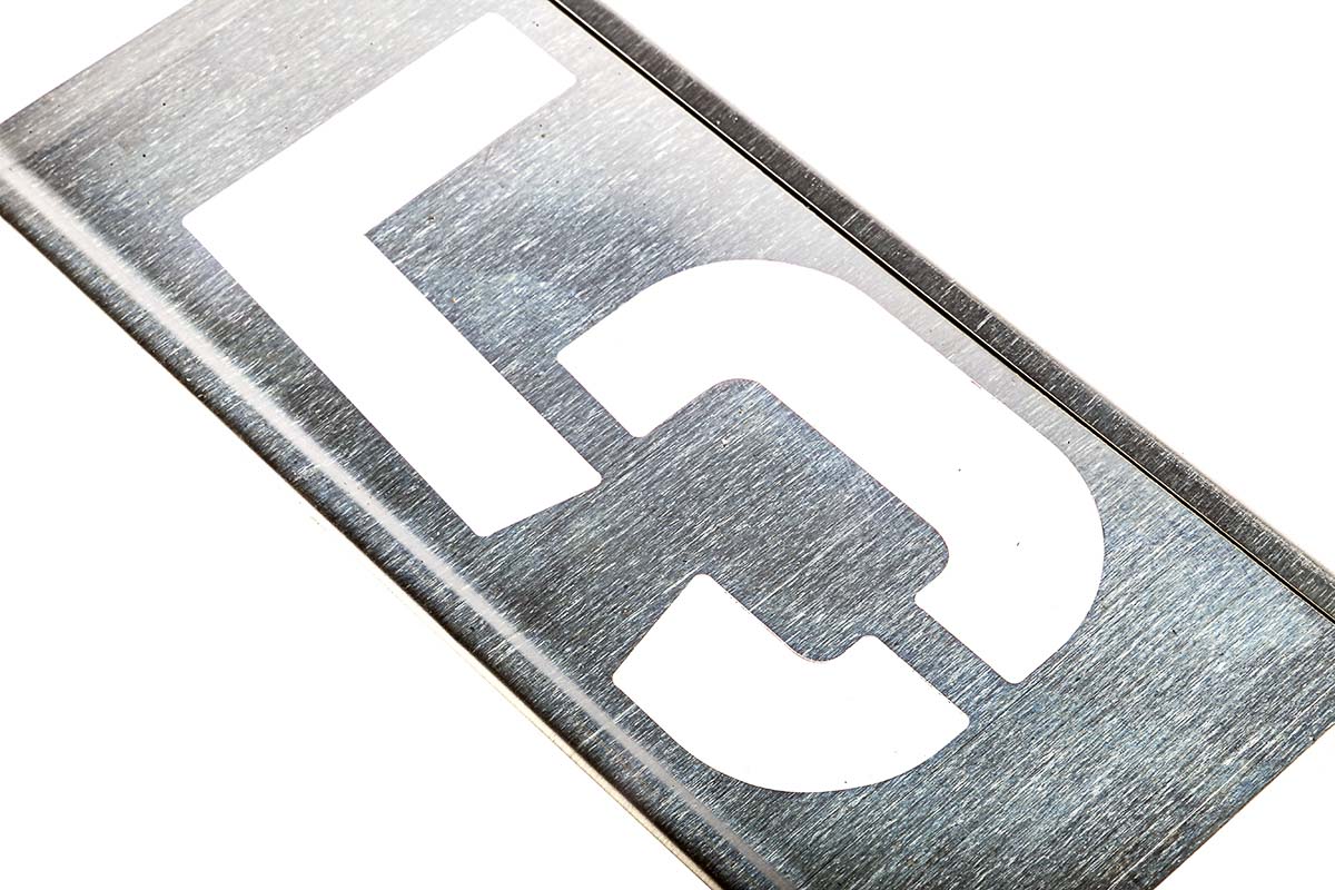 100131 AT Brown 13 Piece Zinc Stencil Numbers Only, 102 mm Character Height