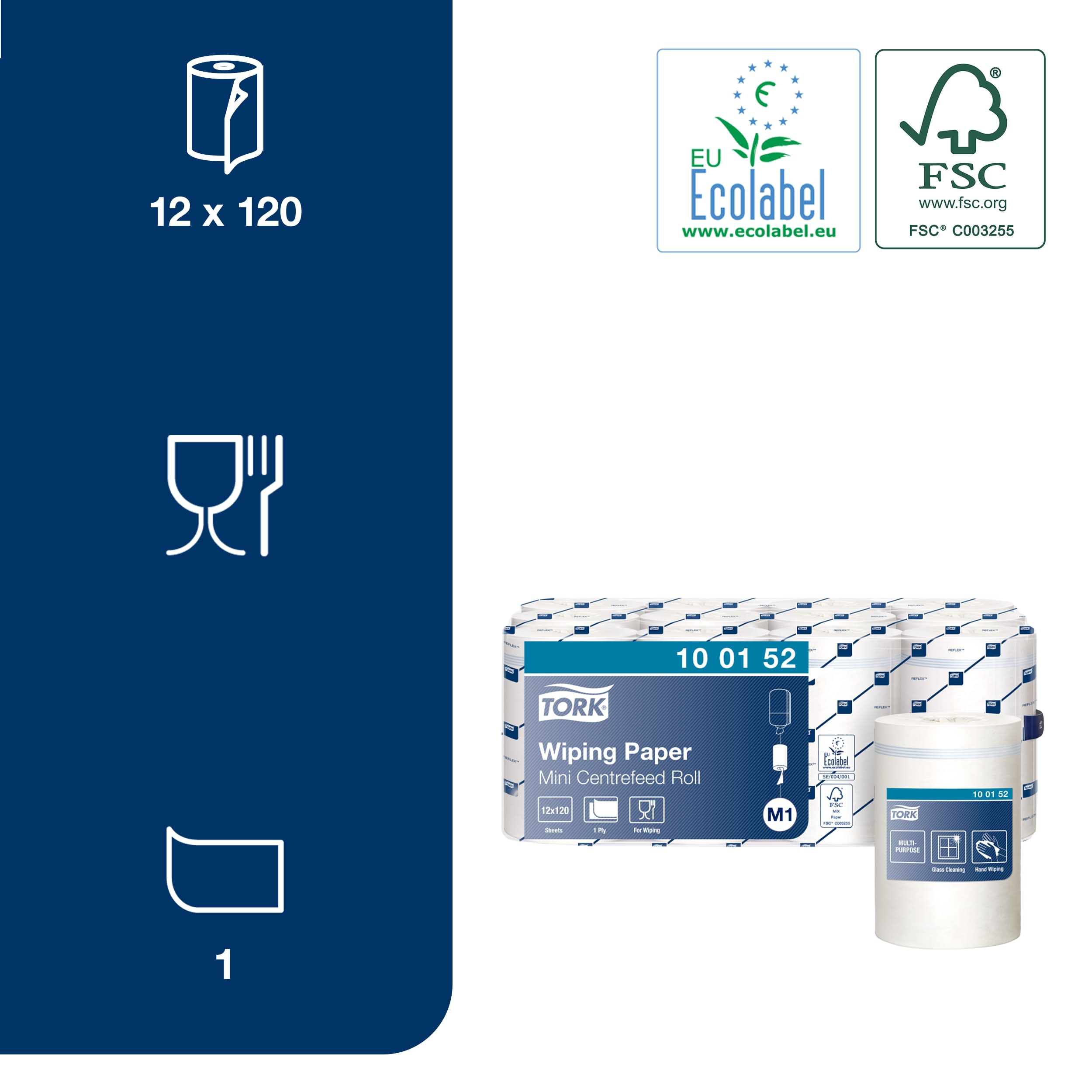 100152 Tork Roll Paper Towel, 120 m x 200 mm, 1, 12 Sheets