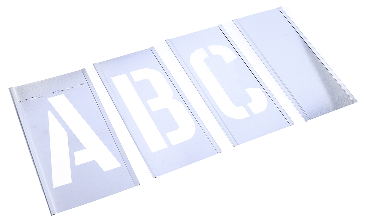 AT Brown 30 Piece Zinc Stencil Letters Only, 102 mm Character Height
