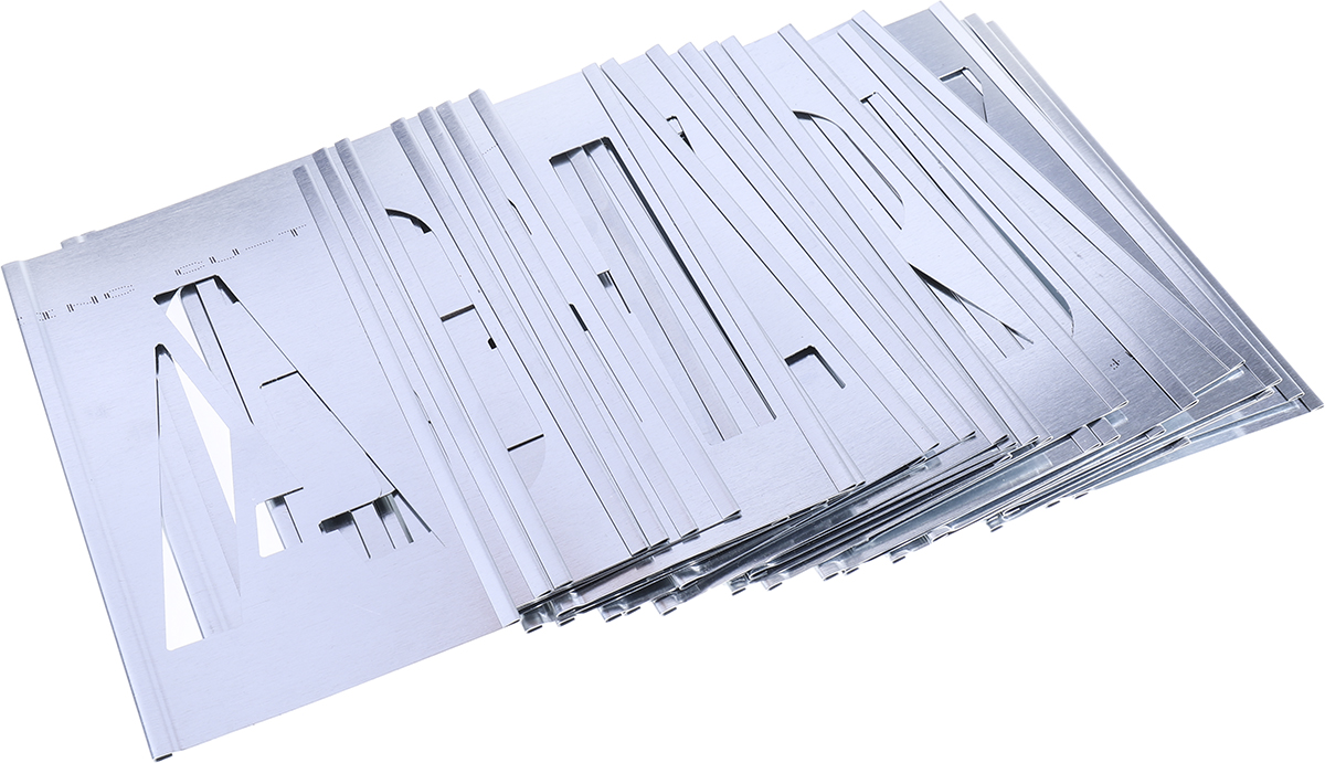 100301 AT Brown 30 Piece Zinc Stencil Letters Only, 102 mm Character Height