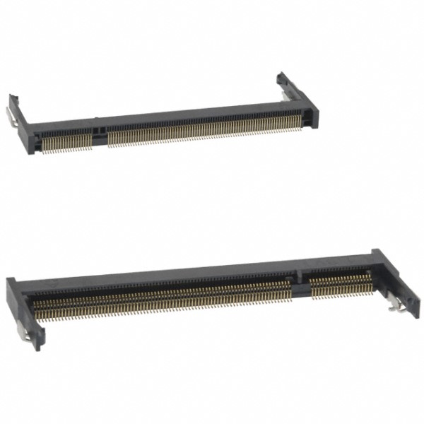 Amphenol ICC 0.6 mm Pitch 200 Way, Right Angle Surface Mount Mount DDR DIMM Socket ,1.8V, 0.5A