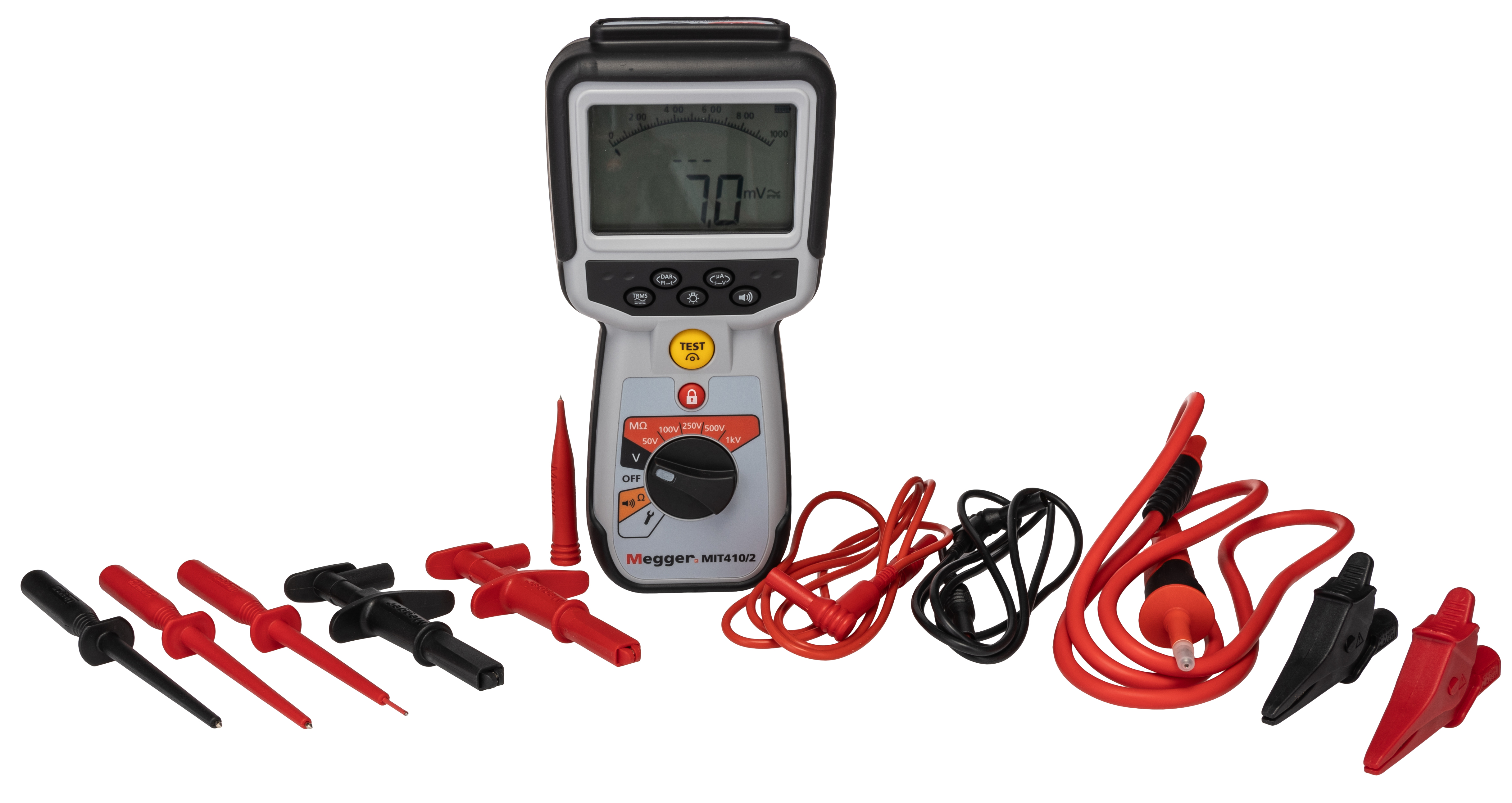 1004-735 Megger MIT410 2 Insulation Tester, 10 V Min, 1000 V Max, 200 GΩ CAT IV
