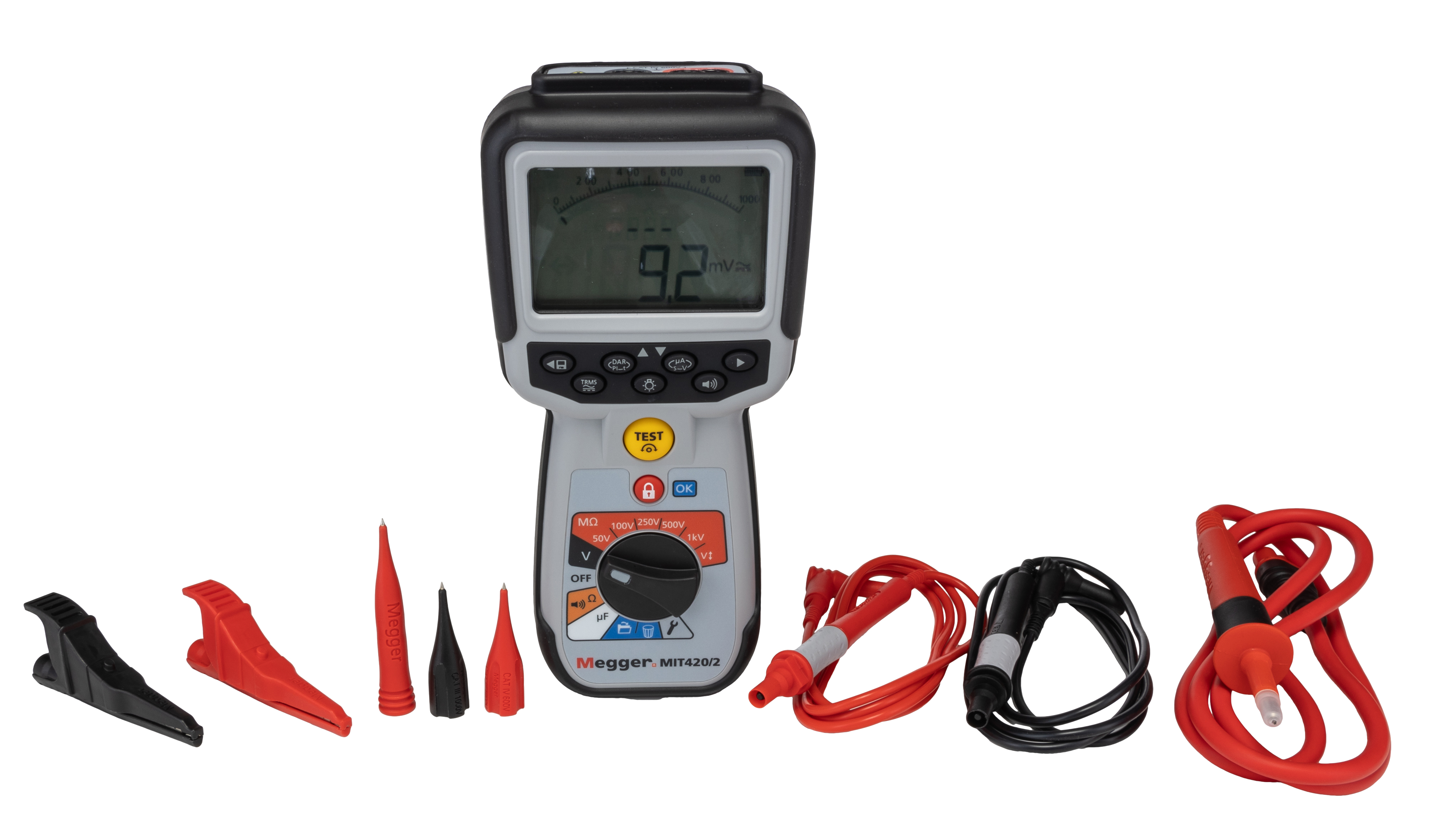 1004-739 Megger MIT420 2 Insulation Tester, 10 V Min, 1000 V Max, 200 GΩ CAT IV