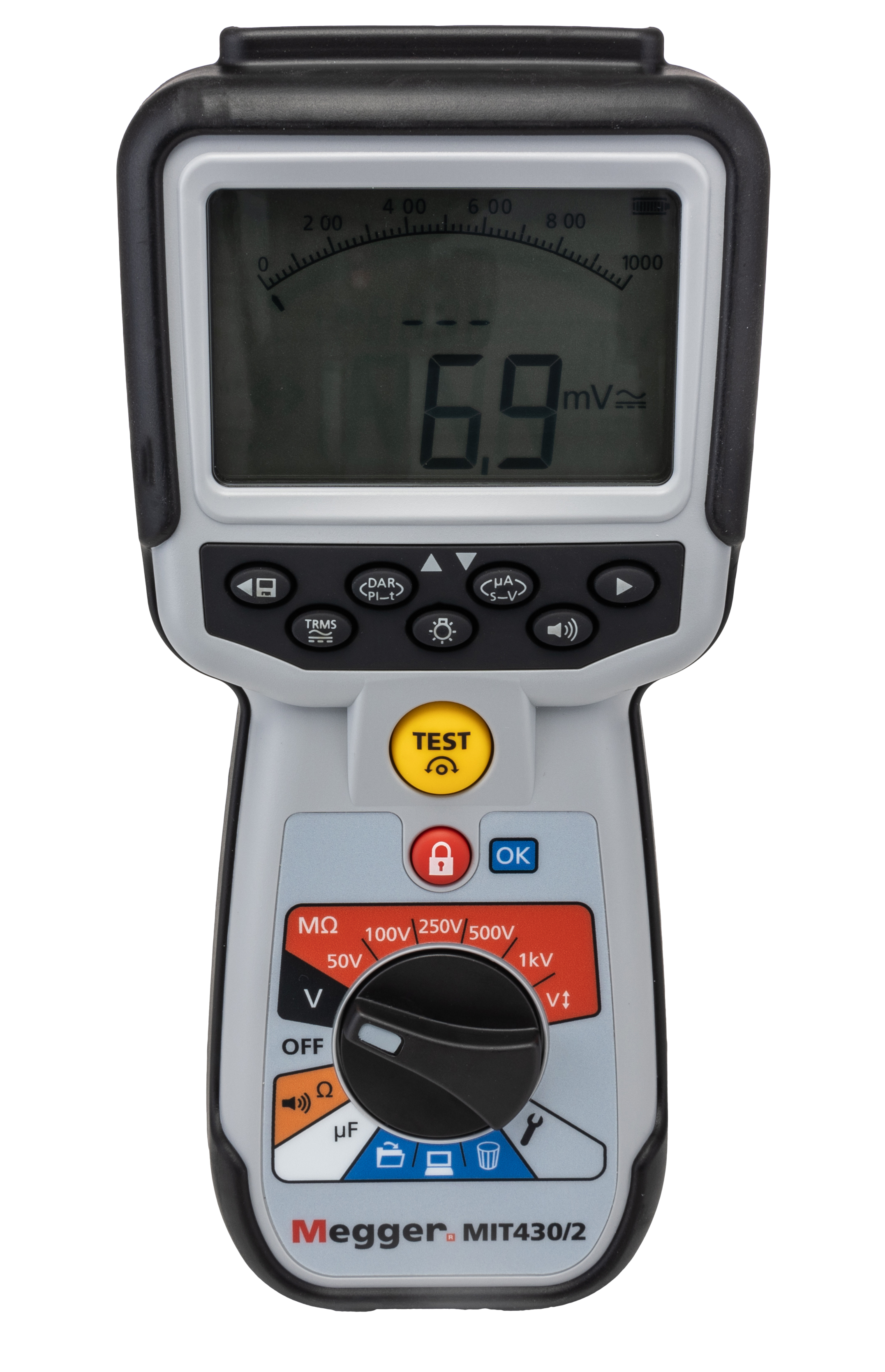 Megger MIT430 2 Insulation Tester, 10 V Min, 1000 V Max, 200 GΩ CAT IV