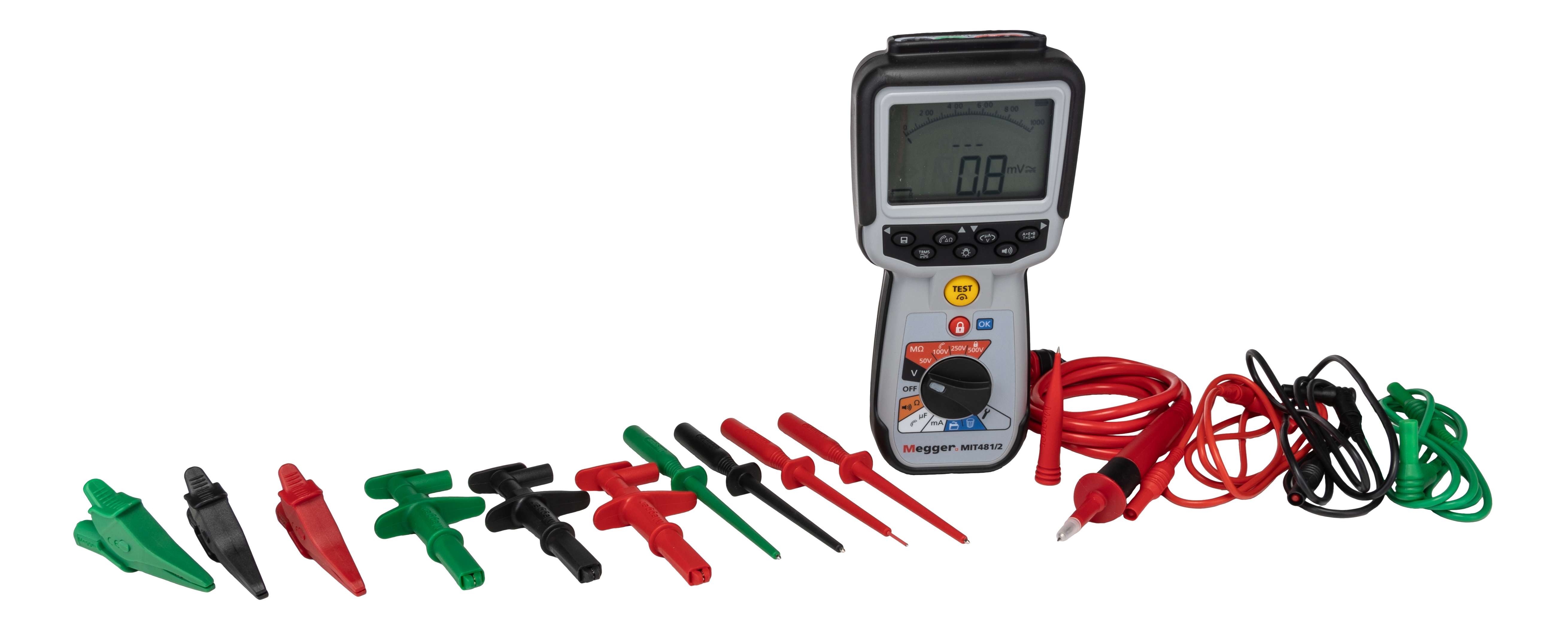 1004-741 Megger MIT481 Insulation Tester, 50 V Min, 500 V Max, 200 GΩ CAT IV