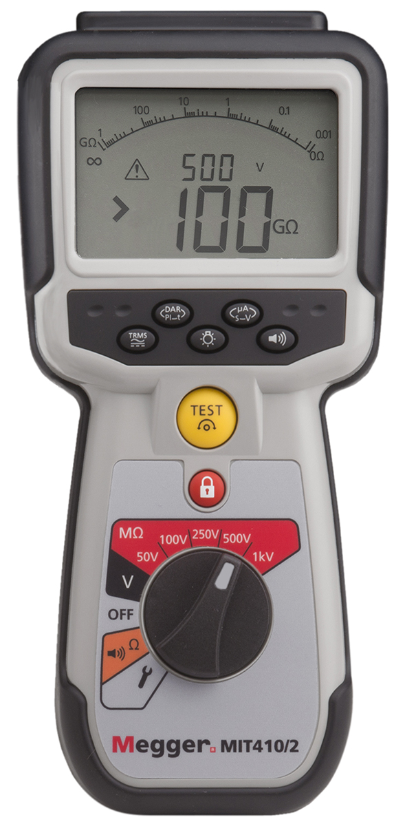 Megger MIT410 2 Insulation Tester, 10 V Min, 1000 V Max CAT IV