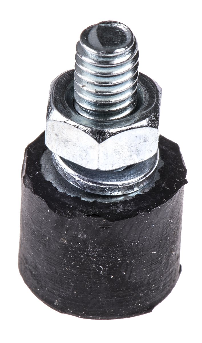 FIBET Fibet Cylindrical M4 x 10 mm Anti-Vibration Mount, Male Buffer Foot with 5.8 kg Compression Load