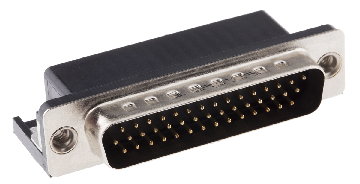 Amphenol ICC 10090926 44 Way Right Angle 2.29 mm Pitch Through Hole D-Sub Connector Male
