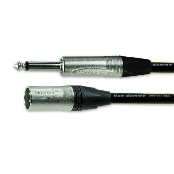 Van Damme Male XLR3 to Male XLR Cable, Black, 5 m
