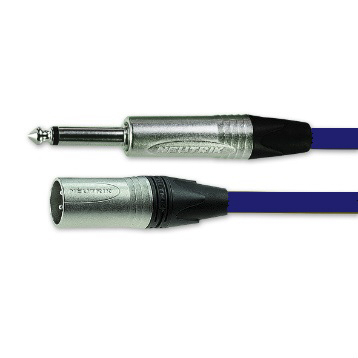Van Damme Male XLR3 to Male XLR Cable, Blue, 5 m