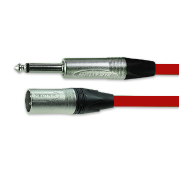 Van Damme Male XLR3 to Male XLR Cable, Red, 5 m