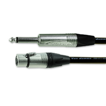 Van Damme Female XLR3 to Male XLR Cable, Black, 5 m