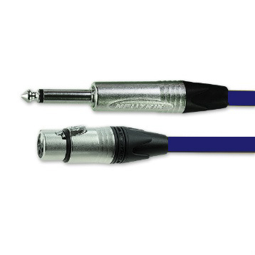 Van Damme Female XLR3 to Male XLR Cable, Blue, 5 m