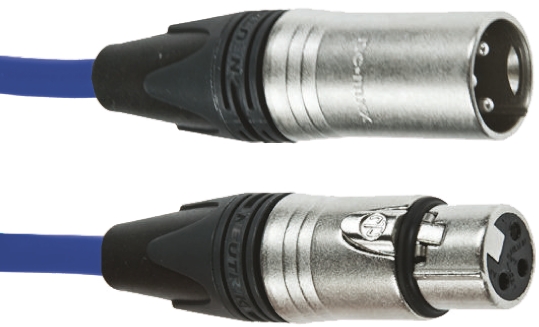 Van Damme Male XLR3 to Female XLR3 XLR Cable, Blue, 5 m