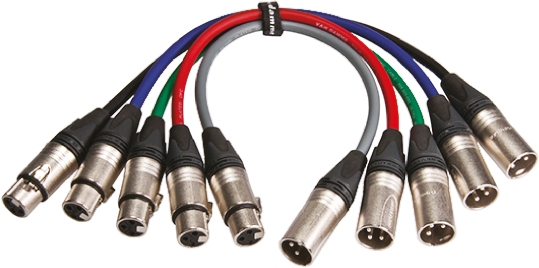 Van Damme Male XLR to Female XLR XLR Cable, Black, 0.25 m